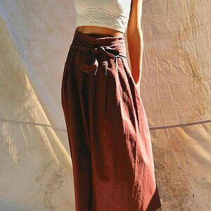 Free People Fp One Blake Skirt Pleated Brown Midi New